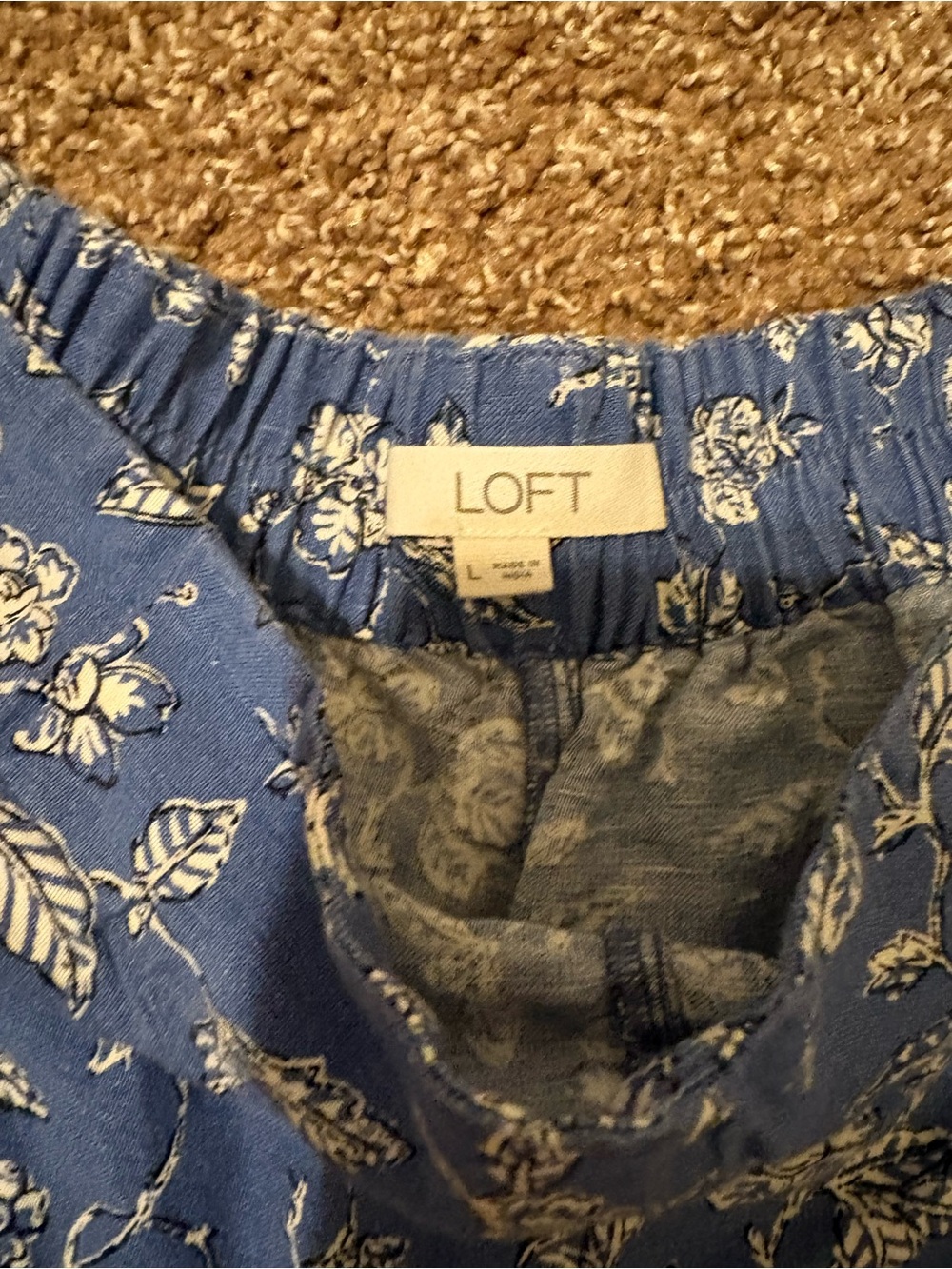 LOFT Blue Floral Girls' Elastic Waist Shorts